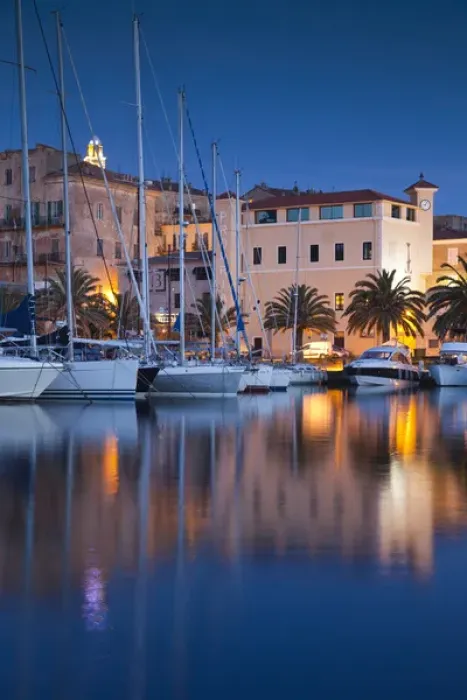 Framed Print : France, Corsica, Corse-du-Sud Department, Corsica South Coast Region, Propriano, town marina Framed Print : France, Corsica, Corse-du-Sud Department, Corsica South Coast Region, Propriano, town marina