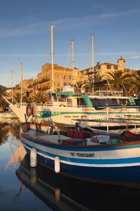 Framed Print : France, Corsica, Corse-du-Sud Department, Corsica South Coast Region, Propriano, town marina Framed Print : France, Corsica, Corse-du-Sud Department, Corsica South Coast Region, Propriano, town marina