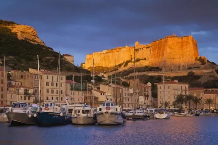 Framed Print : France, Corsica, Corse-du-Sud Department, Corsica South Coast Region, Bonifacio, port and Citadel Framed Print : France, Corsica, Corse-du-Sud Department, Corsica South Coast Region, Bonifacio, port and Citadel