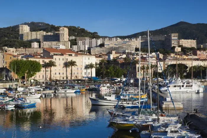 Framed Print : France, Corsica, Corse-du-Sud Department, Corsica West Coast Region, Ajaccio, city