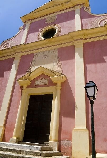 France, Corsica. Exterior of church in Calvi