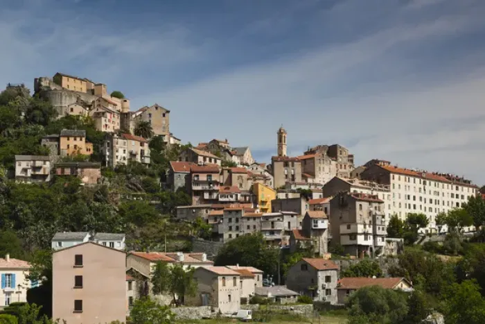 Framed Print : France, Corsica, Haute-Corse Department, Central Mountains Region, Corte, city Framed Print : France, Corsica, Haute-Corse Department, Central Mountains Region, Corte, city