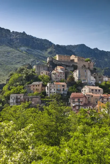 Framed Print : France, Corsica, Haute-Corse Department, Central Mountains Region, Corte, city Framed Print : France, Corsica, Haute-Corse Department, Central Mountains Region, Corte, city