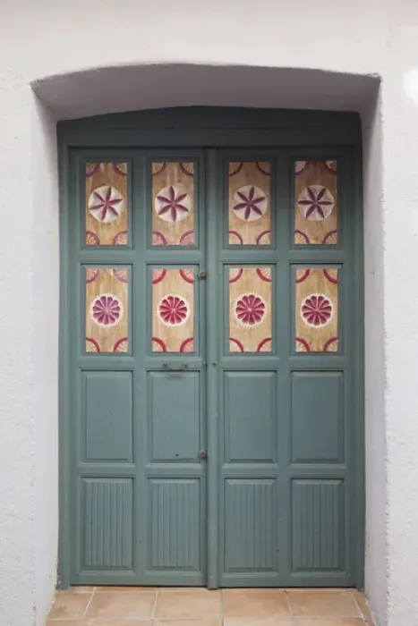 Framed Print : France, Corsica, Haute-Corse Department, La Balagne Region, Ile Rousse, door detail