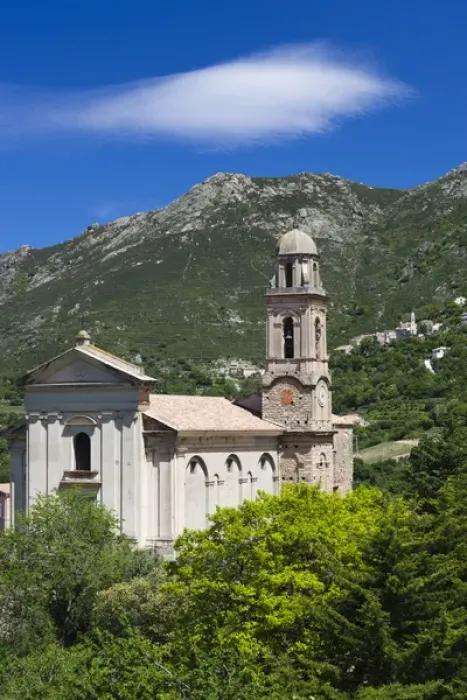 Framed Print : France, Corsica, Haute-Corse Department, La Balagne Region, Feliceto, town baroque church Framed Print : France, Corsica, Haute-Corse Department, La Balagne Region, Feliceto, town baroque church
