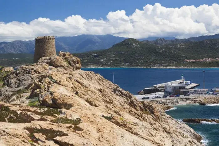 Framed Print : France, Corsica, Haute-Corse Department, La Balagne Region, Ile Rousse, Ile de la Pietra island Framed Print : France, Corsica, Haute-Corse Department, La Balagne Region, Ile Rousse, Ile de la Pietra island