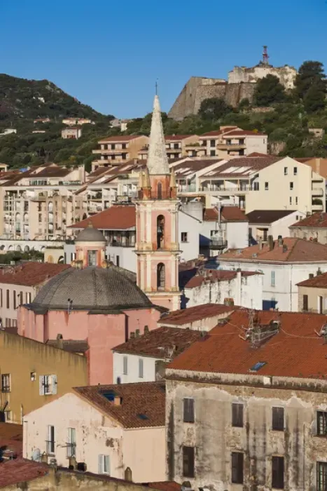Framed Print : France, Corsica, Haute-Corse Department, La Balagne Region, Calvi, elevated city Framed Print : France, Corsica, Haute-Corse Department, La Balagne Region, Calvi, elevated city