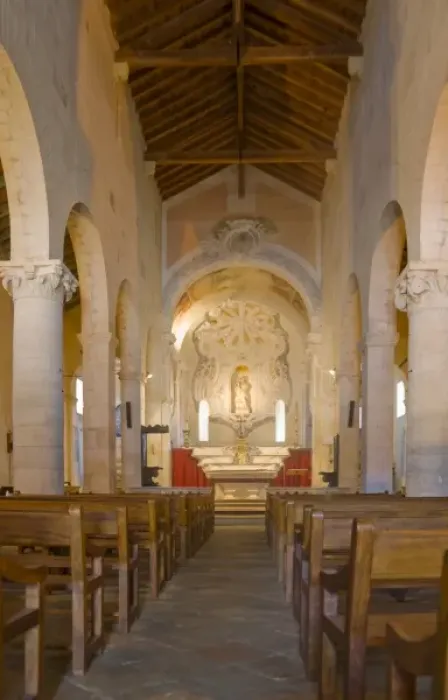 Framed Print : France, Corsica. Interior of Cathedral of Nebbio (church of Santa Maria Assunta) near St Framed Print : France, Corsica. Interior of Cathedral of Nebbio (church of Santa Maria Assunta) near St