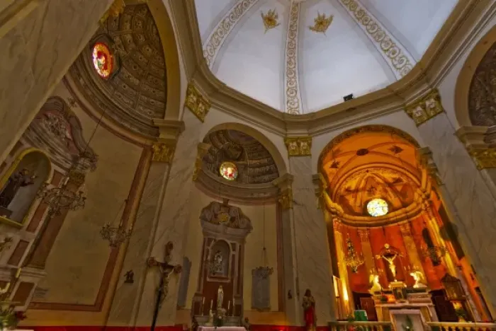 Framed Print : France, Corsica. Interior of church in Calvi