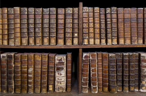France, Corsica. Old books in Ajaccio municipal library
