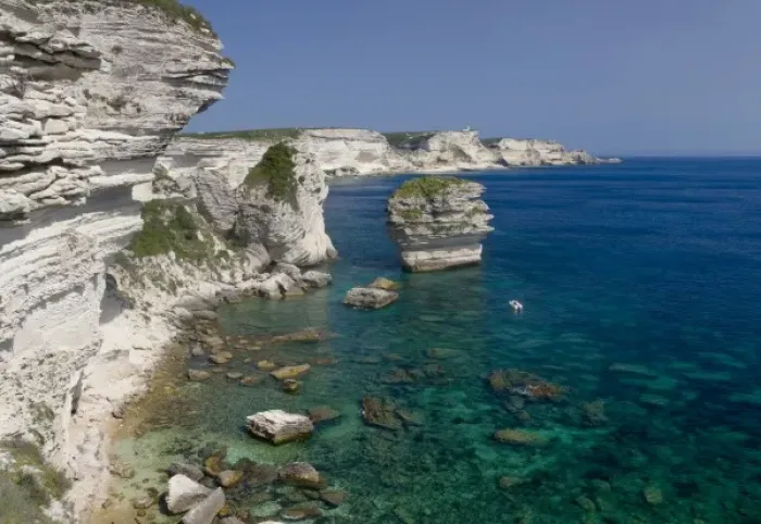 Framed Print : France, Corsica. View of white limestone cliffs and the Mediterrean Sea from Bonifacio Framed Print : France, Corsica. View of white limestone cliffs and the Mediterrean Sea from Bonifacio