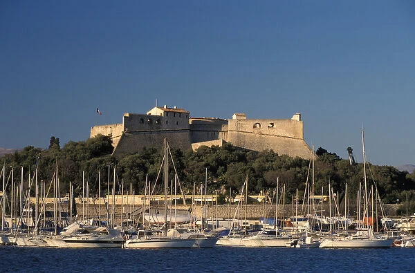 France, Cote d Azur, Antibes. Harbour and Fort Carre