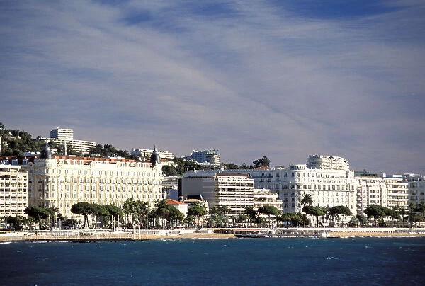 France, Cote D Azur, Cannes, Croisette. View of waterfront