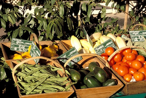 France, Cote D Azur, Menton. Vegetables in market