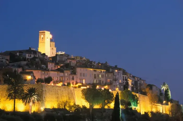 Framed Print : 03. France, Cote d Azur, St. Paul de Vence at dusk Framed Print : 03. France, Cote d Azur, St. Paul de Vence at dusk