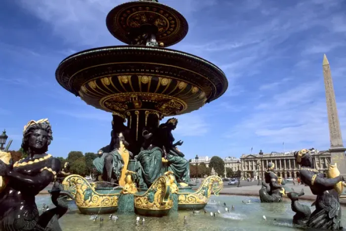 Framed Print : France Fountain at the Place de la Concorde circle in Paris France Framed Print : France Fountain at the Place de la Concorde circle in Paris France