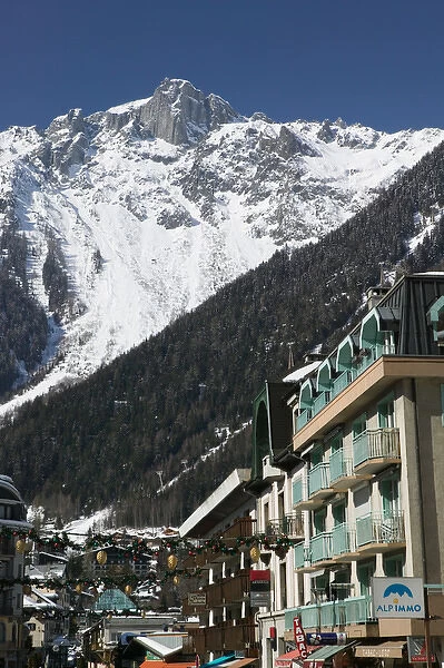 FRANCE-French Alps (Haute-Savoie)-CHAMONIX-MONT-BLANC: Buildings along Avenue Michel