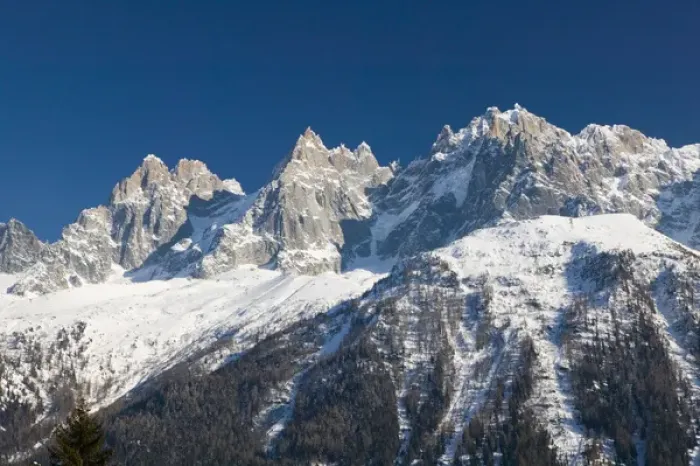Framed Print : FRANCE-French Alps (Haute-Savoie)-CHAMONIX-MONT-BLANC: View towards Aiguille du Midi