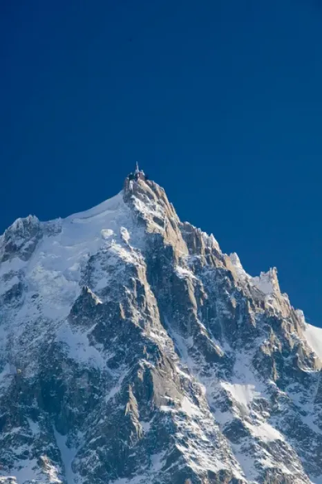 Framed Print : FRANCE-French Alps (Haute-Savoie)-CHAMONIX-MONT-BLANC: View towards Aiguille du Midi Peak (elev