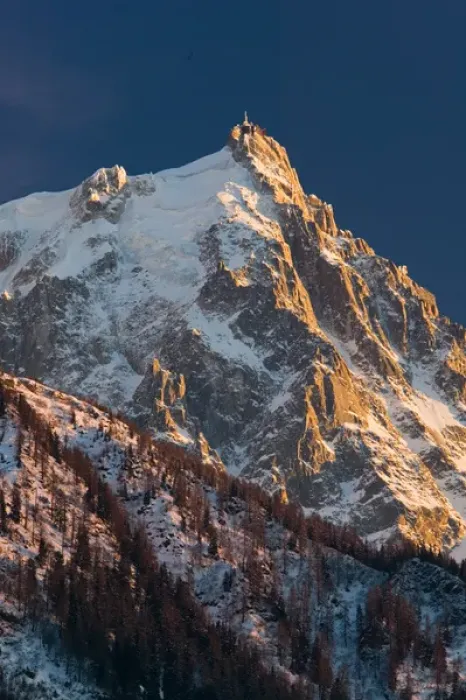 Framed Print : FRANCE-French Alps (Haute-Savoie)-CHAMONIX-MONT-BLANC: View towards Aiguille du Midi Peak (elev