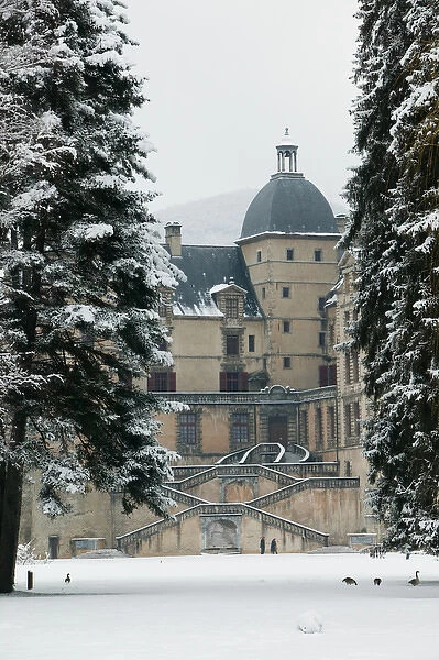 FRANCE-French Alps (Isere)-VIZILLE: Chateau de Vizille Park after winter storm