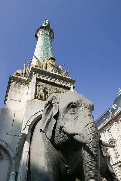 FRANCE-French Alps (Savoie)-CHAMBERY: Fontaine des Elephants (b. 1838) Elephant Fountain