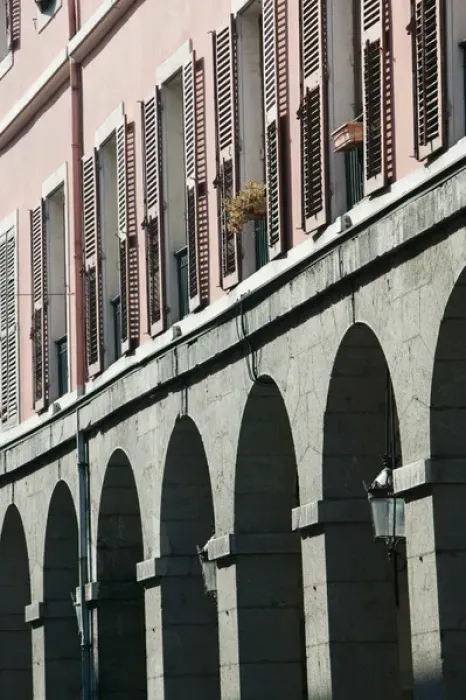 Framed Print : FRANCE-French Alps (Savoie)-CHAMBERY: Rue de Boigne - Detail of Street Arcade Framed Print : FRANCE-French Alps (Savoie)-CHAMBERY: Rue de Boigne - Detail of Street Arcade