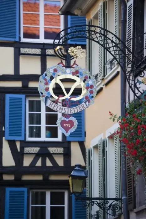 Framed Print : France, Haut-Rhin, Alsace Region, Alsatian Wine Route, Colmar, building detail