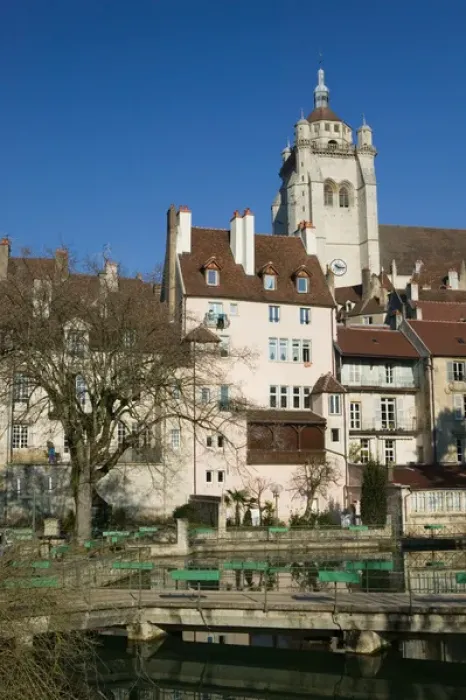 Framed Print : FRANCE-Jura-DOLE: Town View with Collegiale Notre Dame Church (16th century)