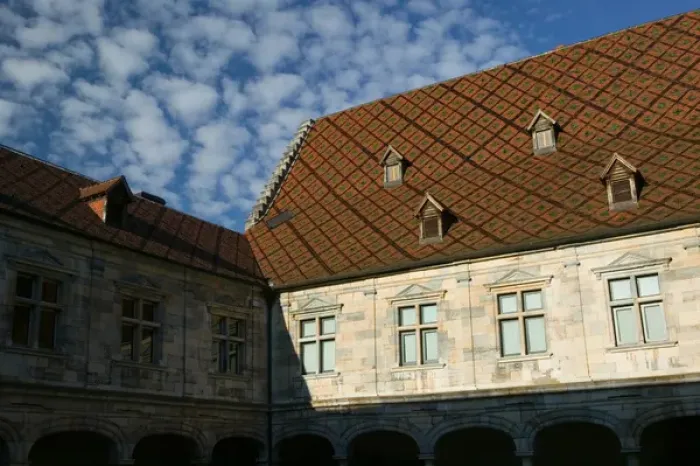 Framed Print : FRANCE-Jura-Doubs-BESANCON: Palais Granville Courtyard (b. 1542) Framed Print : FRANCE-Jura-Doubs-BESANCON: Palais Granville Courtyard (b. 1542)