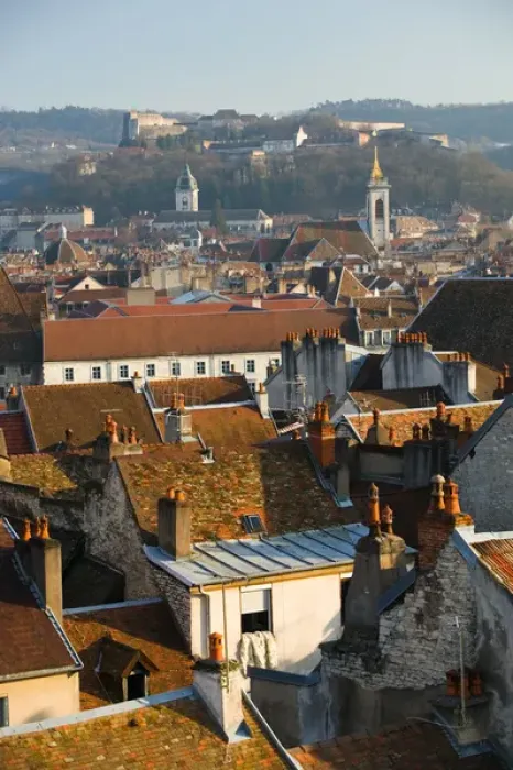 Framed Print : FRANCE-Jura-Doubs-BESANCON: Town & Citadelle from Fort Griffon / Late Afternoon Framed Print : FRANCE-Jura-Doubs-BESANCON: Town & Citadelle from Fort Griffon / Late Afternoon
