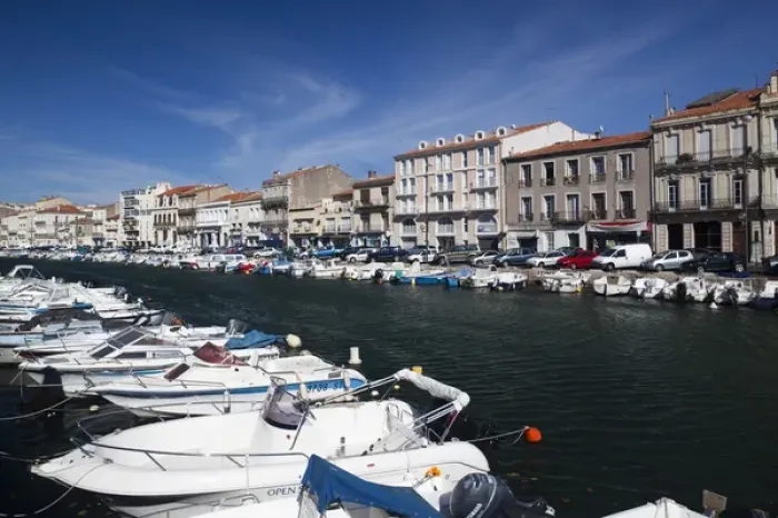 Framed Print : France, Languedoc-Roussillon, Herault Department, Sete, Old Port waterfront Framed Print : France, Languedoc-Roussillon, Herault Department, Sete, Old Port waterfront