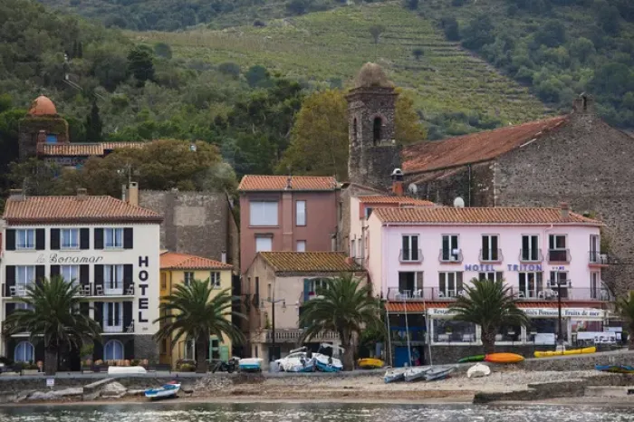 Framed Print : France, Languedoc-Roussillon, Pyrennes-Orientales Department, Vermillion Coast Area Framed Print : France, Languedoc-Roussillon, Pyrennes-Orientales Department, Vermillion Coast Area