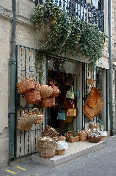 03. France, Languedoc-Roussillon, Uzes, basket shop (Editorial Usage Only)