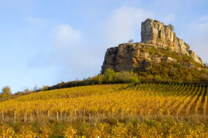 Framed Print : 03. France, Maconnais Region, Roche de Solutre above Pouilly-Fuisse vineyards Framed Print : 03. France, Maconnais Region, Roche de Solutre above Pouilly-Fuisse vineyards
