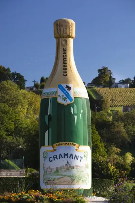 Framed Print : France, Marne, Champagne Region, Cramant, champagne bottle welcome sign