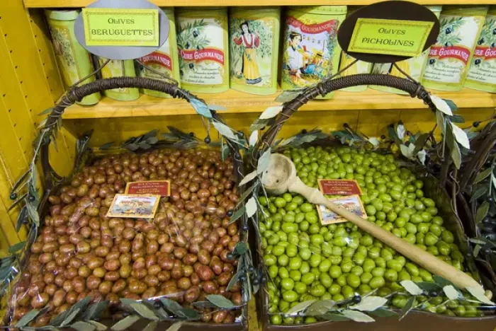Framed Print : France, Nice, La Cure Gourmande grocers, olives Framed Print : France, Nice, La Cure Gourmande grocers, olives