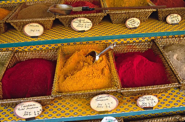 France, Nice, Spices at the outdoor market