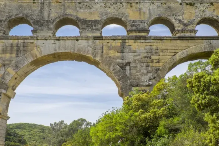Framed Print : France, Nimes, the Pont du Gard is an ancient Roman aqueduct bridge that crosses the Gardon River Framed Print : France, Nimes, the Pont du Gard is an ancient Roman aqueduct bridge that crosses the Gardon River