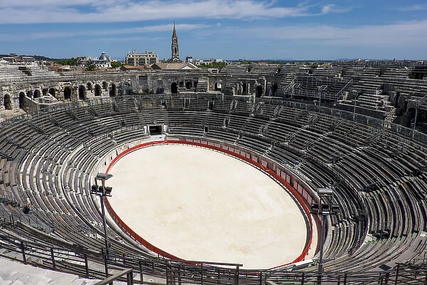 France, Nimes, Roman Amphitheater or arena built 70 AD. It was historically used for bull fighting