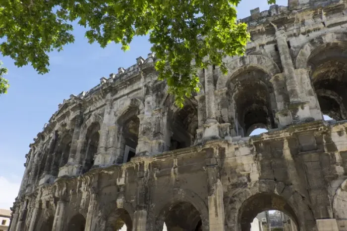 Framed Print : France, Nimes, Roman Amphitheater or arena built 70 AD. It was historically used for bull fighting Framed Print : France, Nimes, Roman Amphitheater or arena built 70 AD. It was historically used for bull fighting