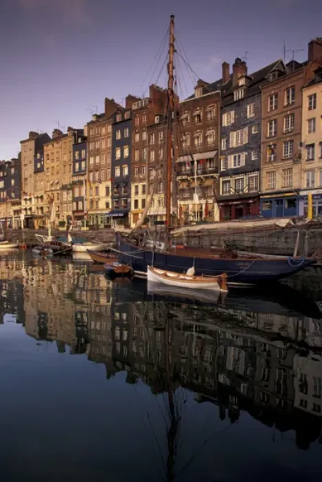 Framed Print : FRANCE, Normandy Honfleur Quai St. Catherine at Dusk Framed Print : FRANCE, Normandy Honfleur Quai St. Catherine at Dusk