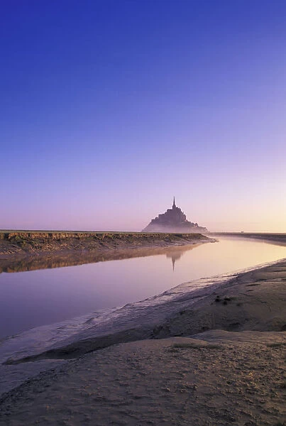 FRANCE, Normandy Mont St. Michel Morning Mist