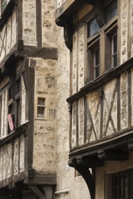 Framed Print : France, Normandy Region, Calvados Department, Bayeux, rue St-Martin street, half-timbered Framed Print : France, Normandy Region, Calvados Department, Bayeux, rue St-Martin street, half-timbered