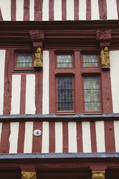 Framed Print : France, Normandy Region, Calvados Department, Bayeux, rue St-Martin street, half-timbered