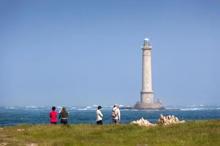 Framed Print : France, Normandy Region, Manche Department, Goury, Cap de la Hague lighthouse with visitors Framed Print : France, Normandy Region, Manche Department, Goury, Cap de la Hague lighthouse with visitors