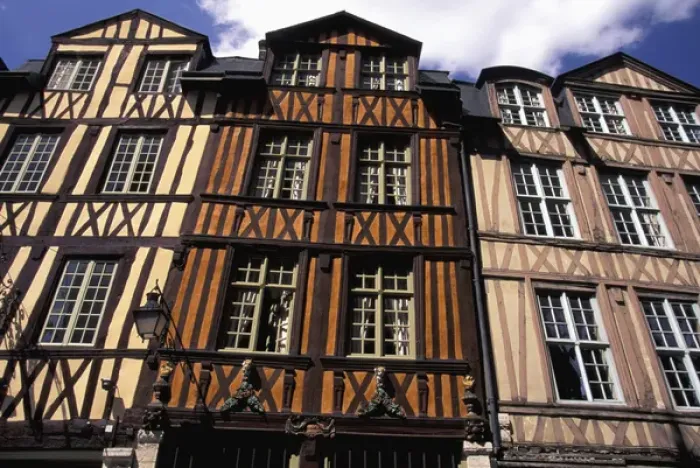 Framed Print : FRANCE, Normandy Rouen Half Timbered Buildings Framed Print : FRANCE, Normandy Rouen Half Timbered Buildings