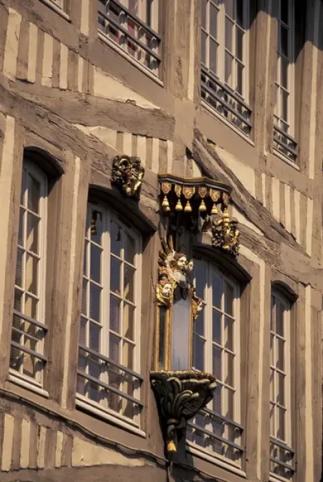 Framed Print : FRANCE, Normandy Rouen Old Building Details