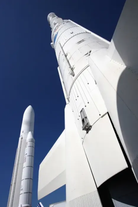 Framed Print : France. Paris. Ariane rocket display in biennially Paris Air Show Framed Print : France. Paris. Ariane rocket display in biennially Paris Air Show