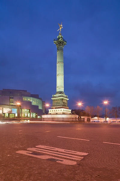 FRANCE-PARIS-Bastille Area: Place de la Bastille-July Column (b. 1833) & New Bastille